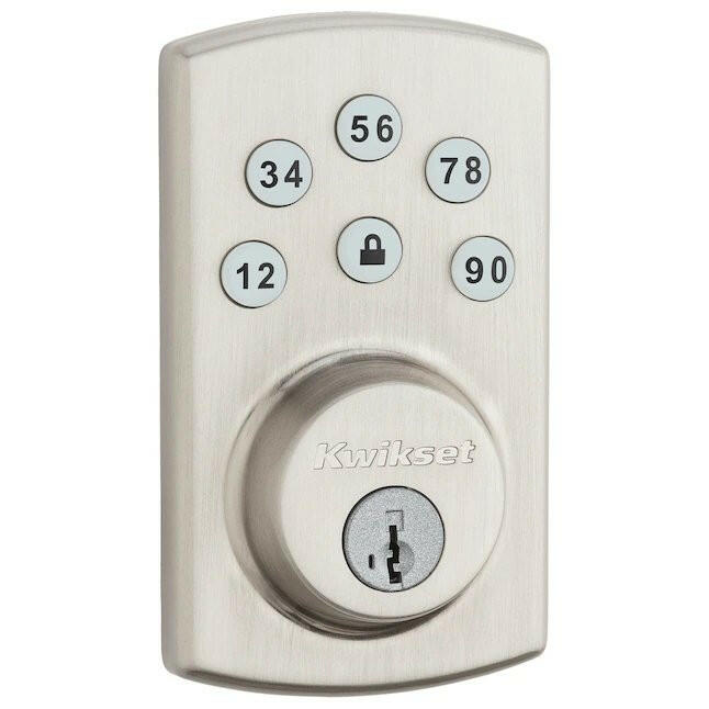 Kwikset Powerbolt2 Satin-Nickel-Einzylinder-Smartkey-Tastatur mit elektronischem Riegel und beleuchteter Tastatur