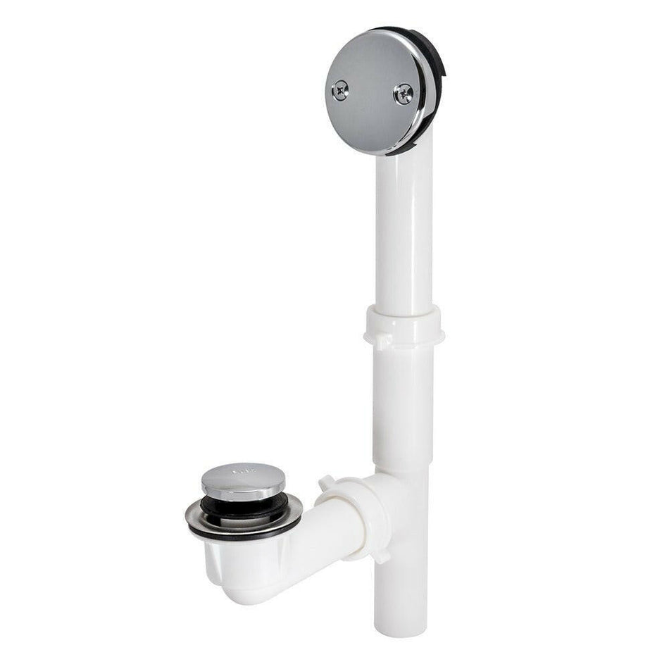 Eastman Tip-Toe Two-Hole Bath Waste Kit – Plastic Tubular with Chrome Trim
