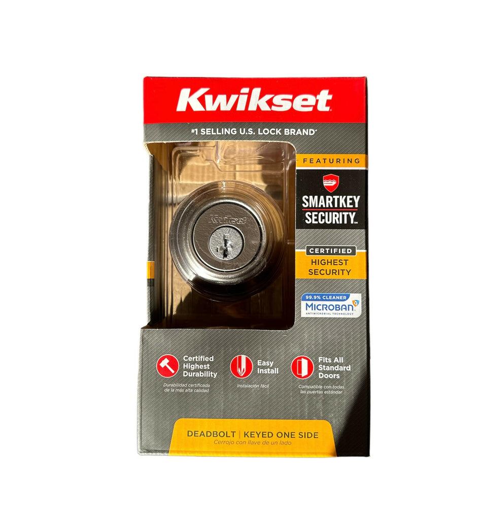 Kwikset Signatures 980 Deadbolt Series Níquel satinado con SmartKey Single Cilindro Deadbolt