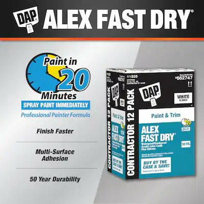 DAP Alex Fast Dry 12-Pack 10.1-oz White Paintable Latex Caulk