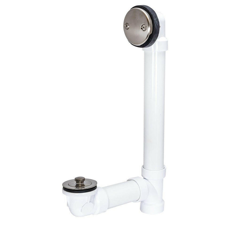 Eastman Lift and Lock Two-Hole Bath Waste – Schedule 40 PVC with Brushed Nickel Trim