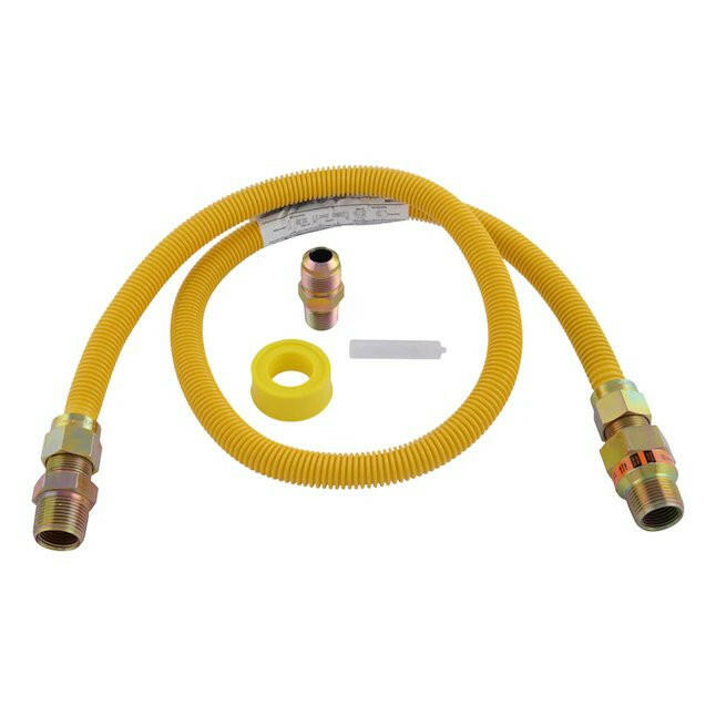 Eastman 48-in 3/4-in Mip Inlet x 3/4-in Mip Outlet Stainless Steel Gas Appliance Installation Kit