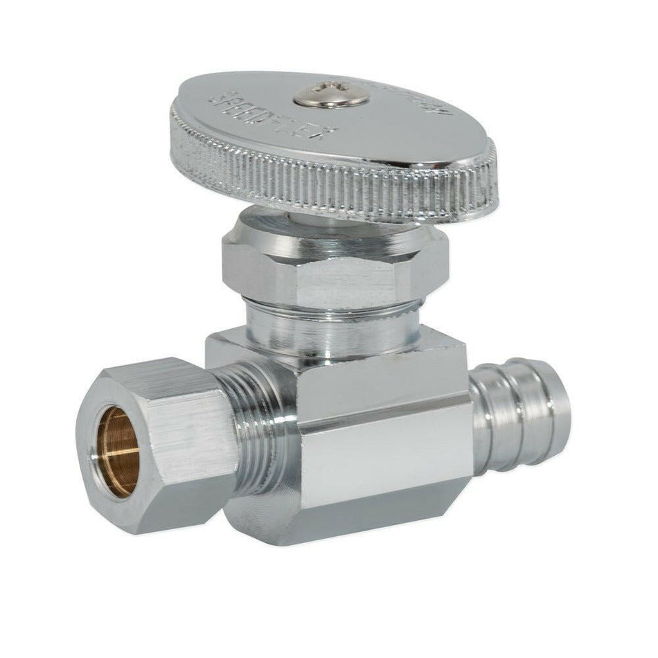 Válvula de cierre de múltiples vueltas Eastman: 1/2 pulg. PEX Crimp x 3/8 pulg. OD Comp