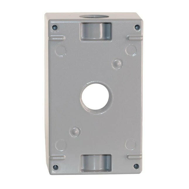 1-Gang Gray Metal Weatherproof New Work Standard Rectangular Exterior Electrical Box