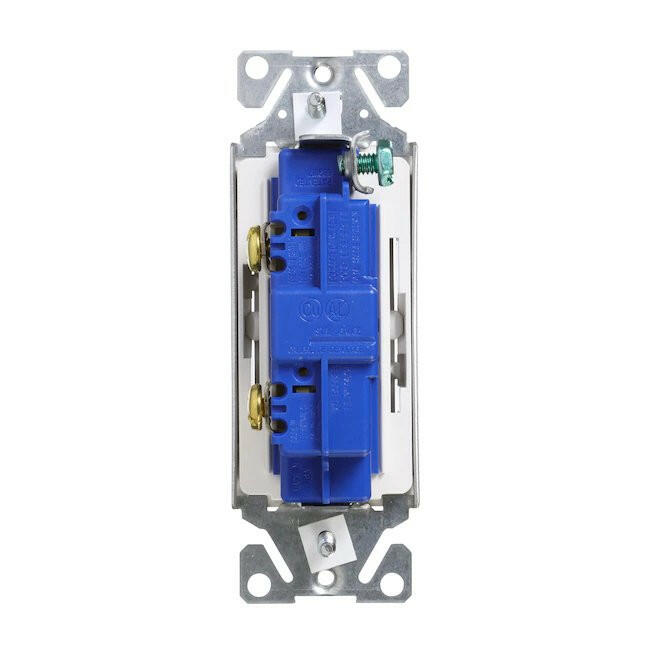 Interruptor de luz basculante unipolar de 15 amperios - Blanco 