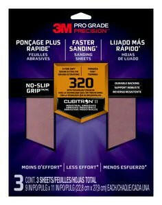 3M Pro Grade Precision™ Faster Sanding Sanding Sheets 320 grit, 3/Pack