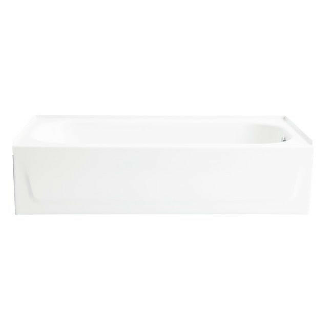 Mansfield Pro-Fit Steel 30 Zoll B x 60 Zoll L weiße porzellanemaillierte Stahl-Nischenbadewanne mit rechtem Abfluss