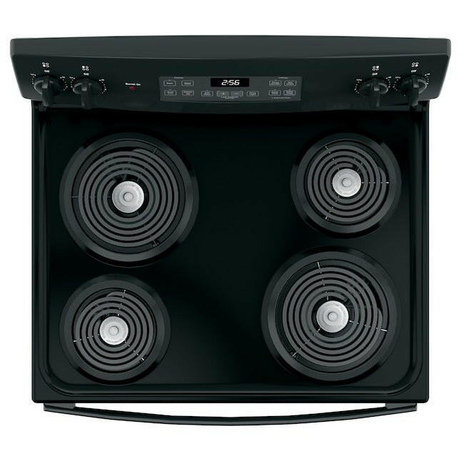 GE 30-Zoll 4 Elemente 5-cuft selbstreinigender freistehender Elektroherd (Schwarz)