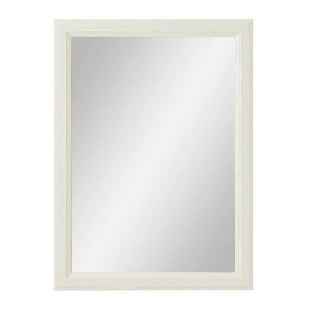 Espejo de tocador para baño con marco rectangular blanco Diamond de 25 pulgadas de ancho x 34 pulgadas de alto