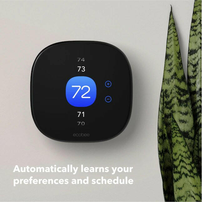 Termostato inteligente Ecobee Termostato inteligente negro mejorado con compatibilidad Wi-Fi