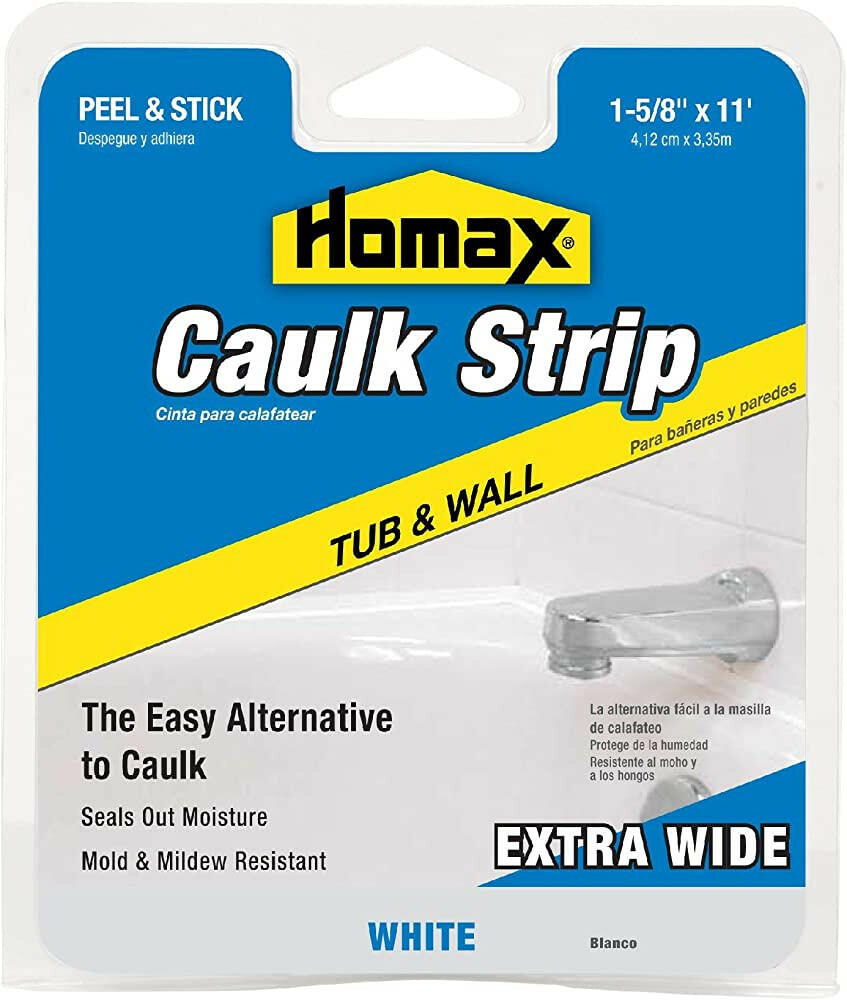 Homax Tub & Tile Caulk Strip, White - 1-5/8 in. x 11-Ft