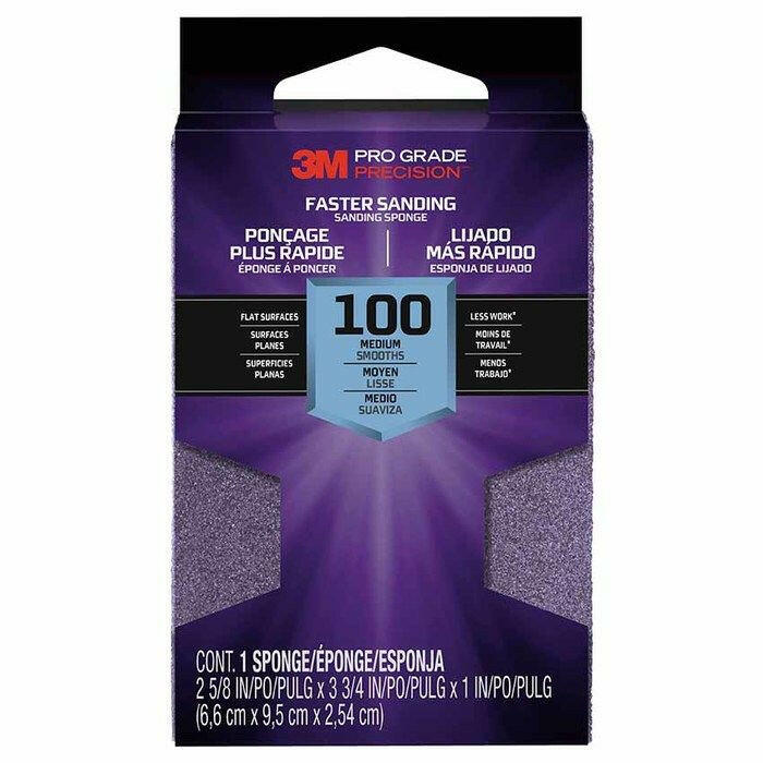 Esponja de bloque de lijado 3M Pro Grade Precision Faster, mediana, grano 100
