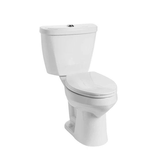 Mansfield Summit White Dual Flush Elongated Chair Height 2-piece WaterSense Soft Close Toilet 12-in Rough-In 1.1-GPF