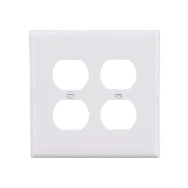 2-Gang Midsize Duplex Wall Plate - White