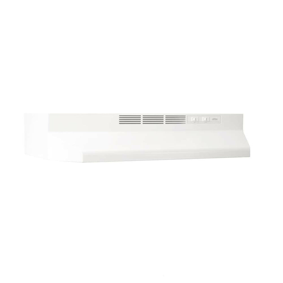 Campana extractora Broan de 30 pulgadas sin conductos para debajo del gabinete con filtro de carbón (blanca)