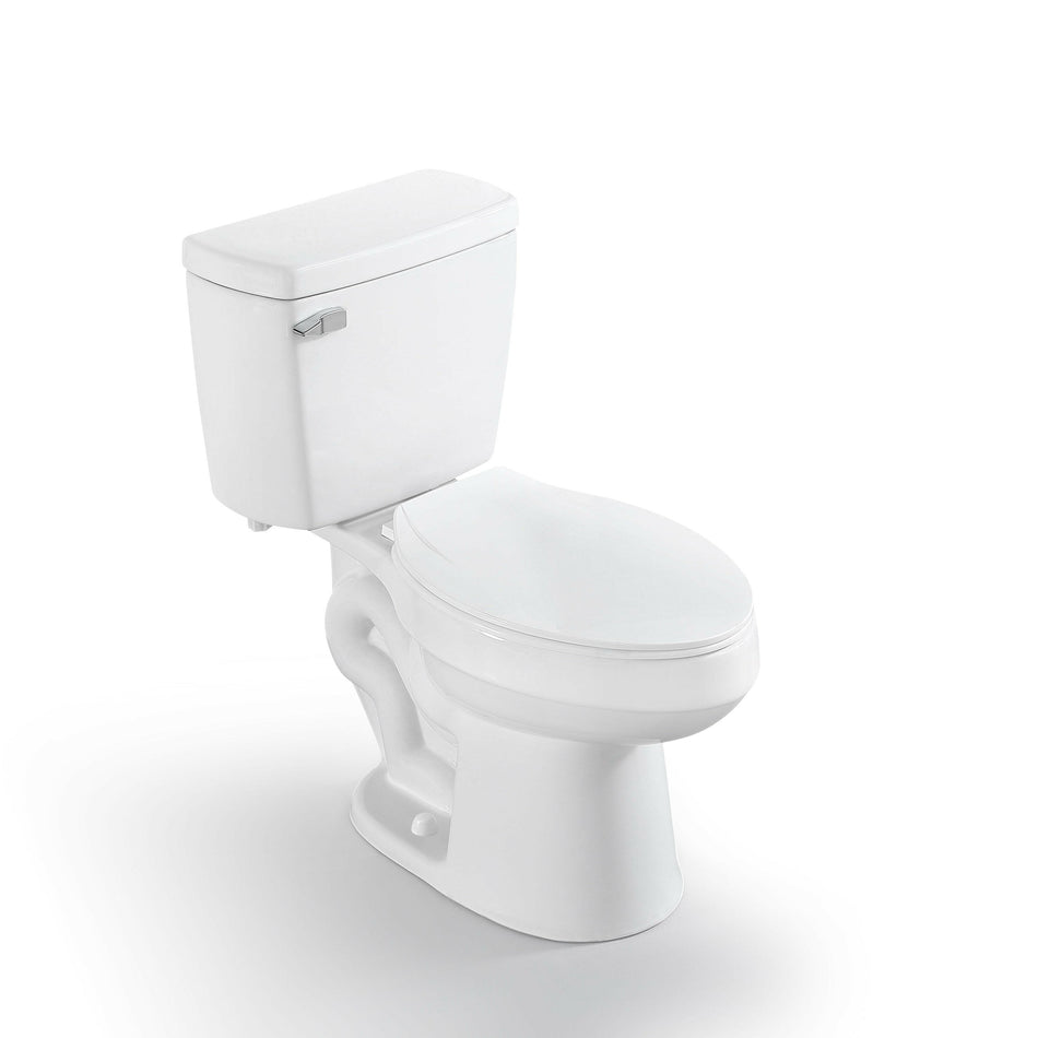 Project Source  Pro-Flush White Elongated Chair Height 2-piece WaterSense Toilet 12-in Rough-In Size (Ada Compliant)