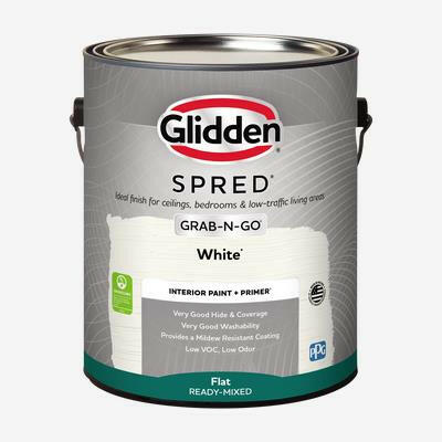 Glidden Spred Grab-N-Go Pintura interior e imprimación mate (blanco, 1 galón) 