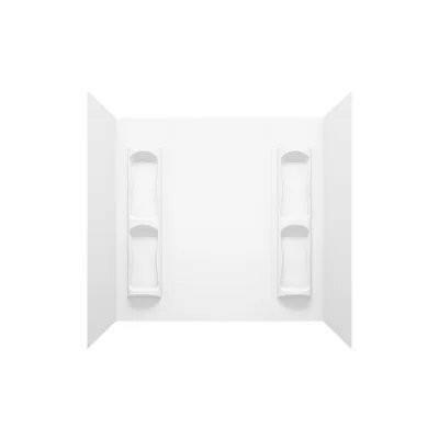Mansfield Fulton 60.5-in L x 31.75-in W x 59-in H 5-Piece White High-impact Polystyrene Bathtub Back Wall Panel