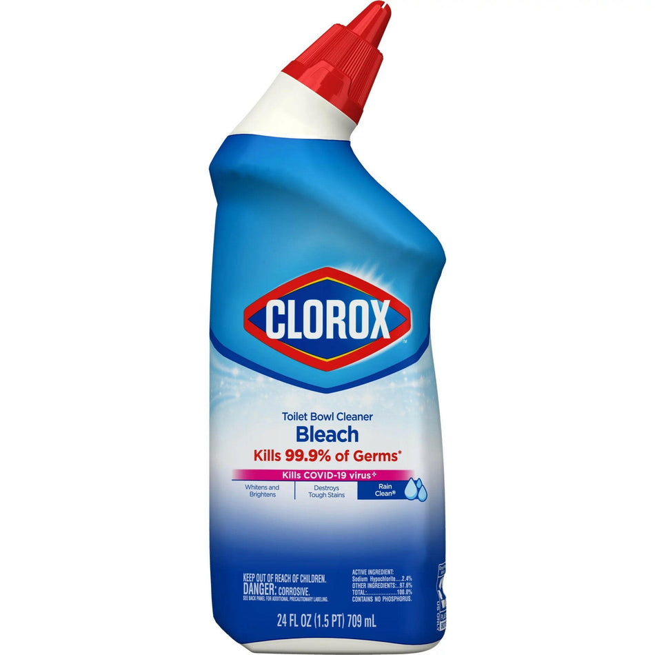 Clorox Toilet Bowl Cleaner with Bleach, Rain Clean (24 oz)