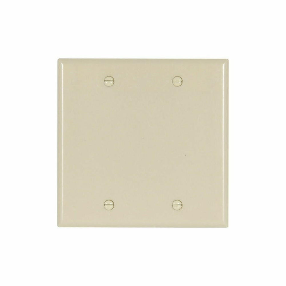 2-Gang Blank Wall Plate 4" x 4" - Ivory