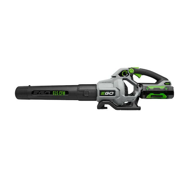 EGO POWER+ 56 voltios 615-CFM 170-MPH Soplador de hojas eléctrico inalámbrico de mano sin escobillas 2.5 Ah (batería y cargador incluidos)