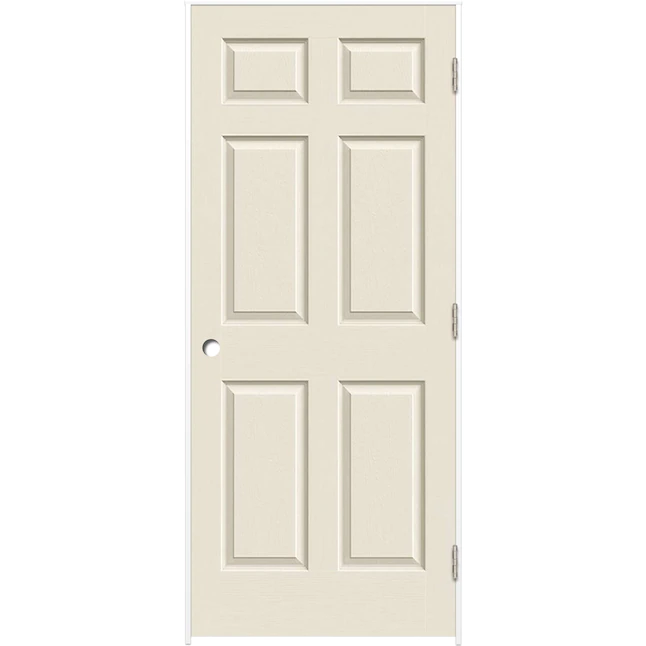 ReliaBilt 24-in x 80-in 6-panel Hollow Core Primed Molded Composite Left Hand Inswing Single Prehung Interior Door