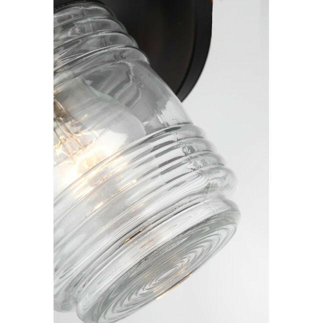 Project Source 1-Light 7.5-in H Semi Gloss Black LED Outdoor Wall Light