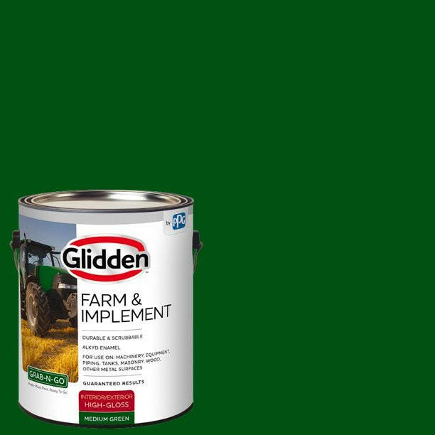 Glidden® Farm &amp; Implement Interior/Exterior Grab-N-Go® Esmalte alquídico (verde mediano, 1 galón)