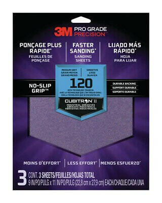 3M Pro Grade rutschfestes Schleifpapier (3er-Pack, Körnung 120)