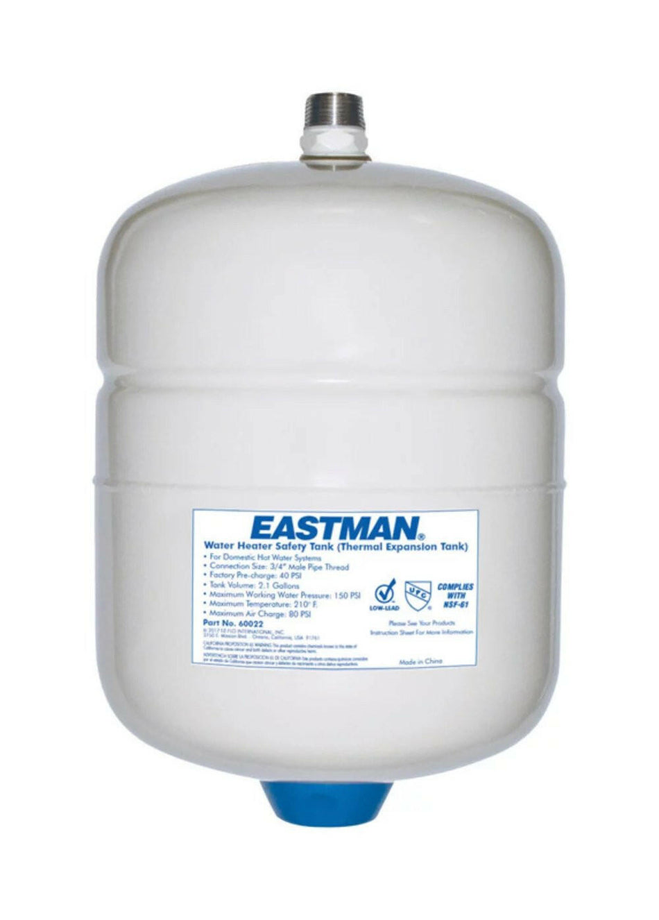 Eastman 2-Gallonen-Ausgleichsbehälter für Warmwasserbereiter 