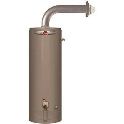Calentador de agua residencial a gas natural de tiro directo Rheem Classic de 50 galones, 36,000 BTU, con válvula de alivio T y P lateral
