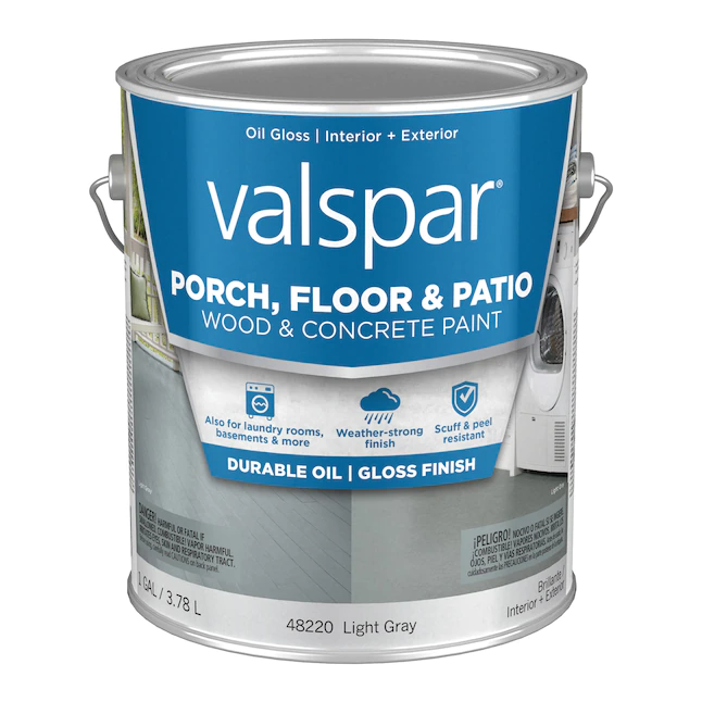 Valspar Hellgrau glänzende Außenfarbe für Veranda und Boden (1 Gallone)