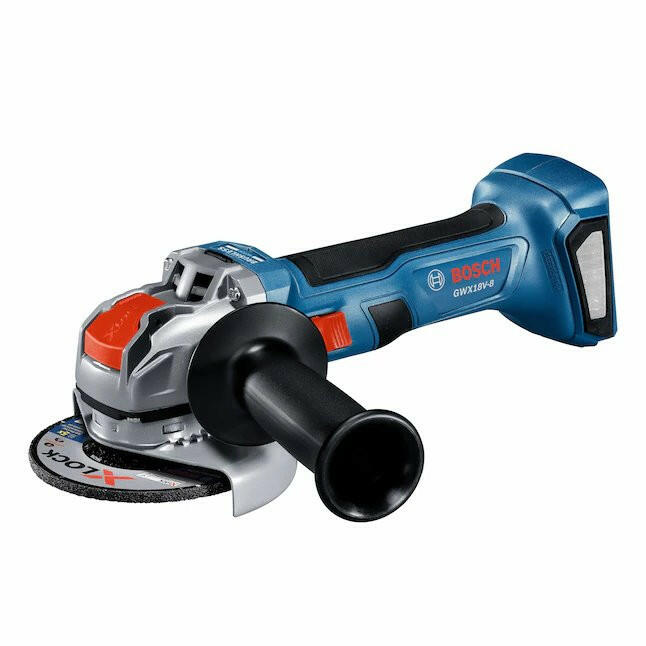Amoladora angular inalámbrica sin escobillas con interruptor deslizante de 18 voltios Bosch X-LOCK de 4,5 pulgadas