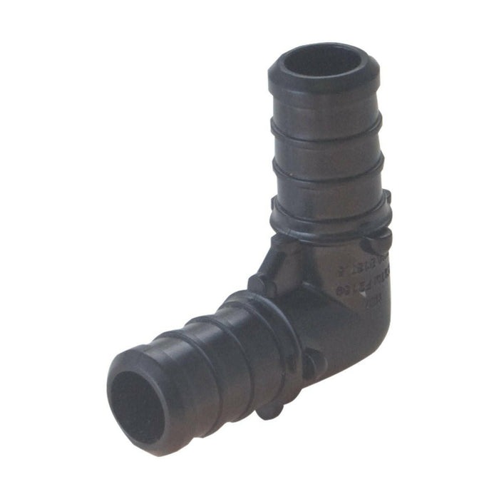 Codo PEX de engarzado de plástico Eastman: 3/4 pulg. PEX x 1/2 pulg. PEX