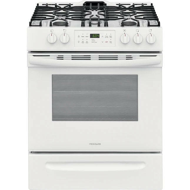 Frigidaire  30" 5-Burners 5-cu ft Self-cleaning Slide-in Gas Range (White)